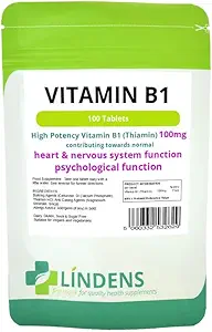 Lindens Vitamina B1 Tiamin 2-Pack 200 Comprimidos B 1 B-1 Qualidade Natural da Tiamina