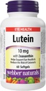Webber Naturals Lutein com Zeaxanthin Softgel, contagem de 10mg 60
