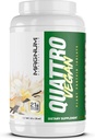 Magnum Nutraceuticals Quattro Vegan Protein Powder, Vanilla 2lb – Premium planta-based Protein Powder Isolado para crescimento muscular e recuperação