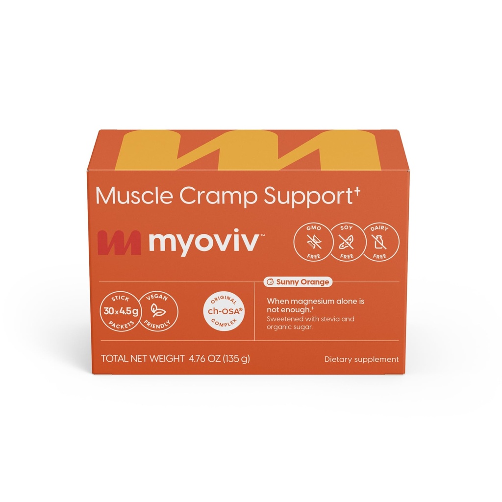 Poderoso músculo Cramp alívio - 30 pacotes, Sunny laranja sabor - músculo Cramp suporte - gravidez e aleitamento seguro