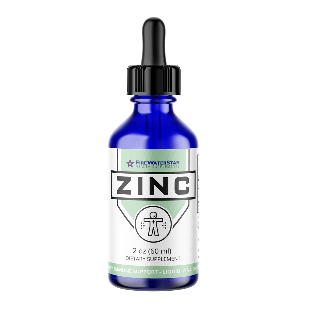 FWS Líquido Zinco Suplemento para Homens Mulheres Crianças, Orgânico não-GMO Vegan, Ionic Zinc Sulfate Drops, Imune System Boost Healthy Skin Support Global Wellness, Fonte de 30 dias, 2 onças