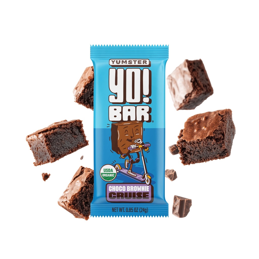 Yo! Bar por irmãos barbados Vegan Orgânico Kids Bar, Chocolate (25 Bares) - Glúten Livre, Paleo e inteiro 30 □ Soja Livre, Não-GMO, Baixo Glicêmico, Sem açúcar adicionado, Fibra + Alimentos inteiros