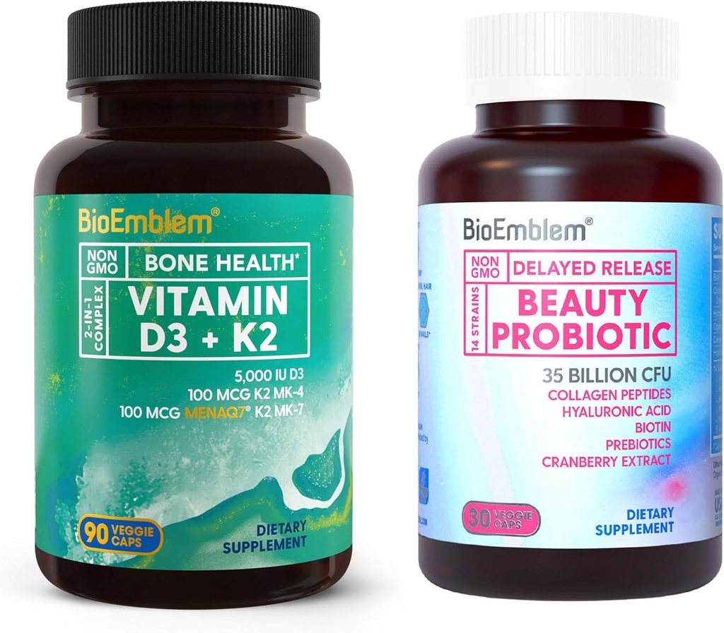 BioEmblem Beleza Probióticos Vitamina D3 K2