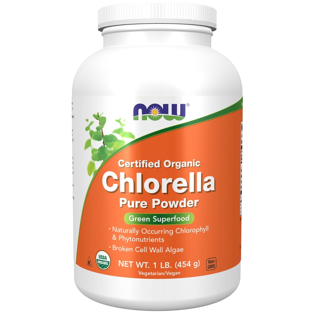 AGORA suplementos alimentares, chlorela orgânica Pó com clorofila natural, beta-caroteno, carotenóides mistos, Vitamina C, Ferro e Proteína, 1- Libra