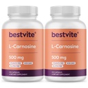BESTVITE L-Carnosina 500mg (240 cápsulas) (120x2) Sem enchimento - Sem estearatos - Sem OGM - Sem glúten