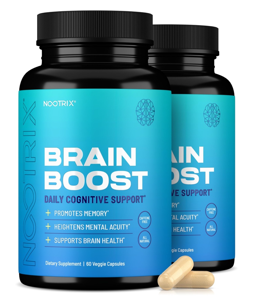 Nootrix Brain Boost Nootropic Supplement □ Suporta Memória, Foco Mental, Saúde Cognitiva e Energia □ Promove humor saudável e função do cérebro