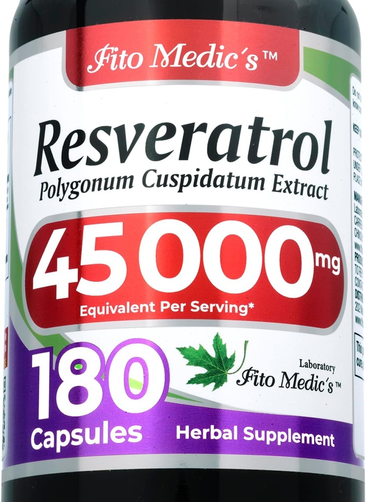 FITO MEDIC'S Lab Resveratrol Resveratrol Suplementos Resveratrol Cápsulas 450 mg 100:1 por 3 cápsulas
