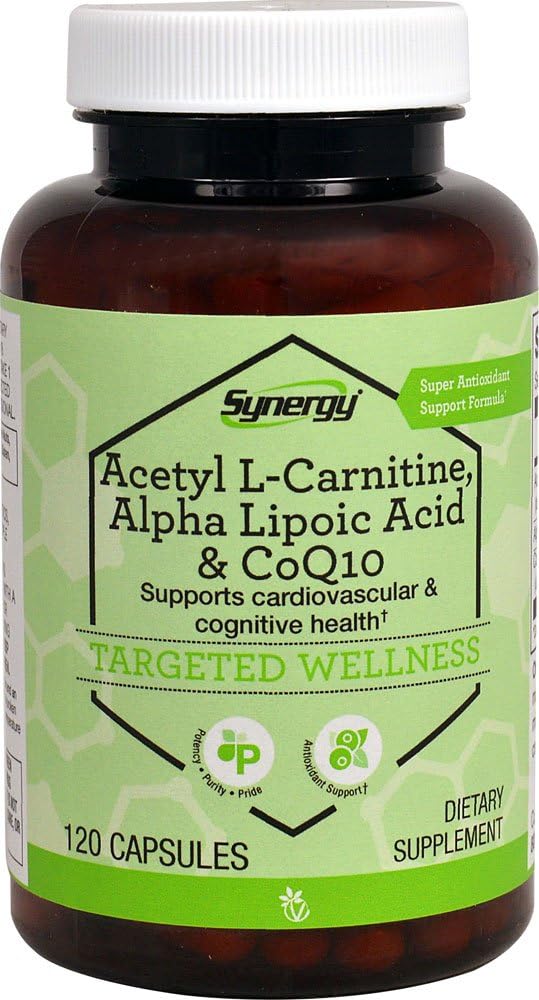Vitacost Synergy Acetil L-Carnitina, Ácido Alfa Lipóico & CoQ10 -- 120 Cápsulas