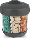 Mossime Organizador de comprimidos extra grande com TPU Soft Lid, Easy Open Pill Dispenser Medicine Organizador, Um mês de viagem Suplemento de vitaminas caixa de pílulas, 7 compartimentos Medicação caixa de pílulas Container