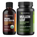 NUTRIÇÃO HAVASU Orgânico Óleo de Sementes Negras Líquido + Mullein Folha Cápsulas