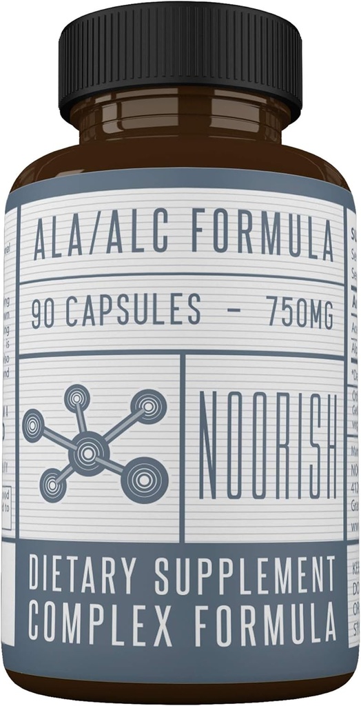 Acetil L-Carnitina com Ácido Alfa Lipóico - ALA ALC ALCAR - Ácido Alfa Lipóico com Acetil L-Carnitina - 525 mg ALCAR - 225 mg ALA - 90 Cápsulas