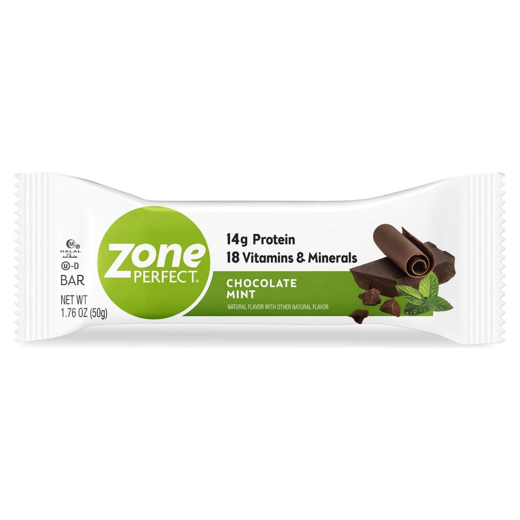 ZonePerfect Protein Bars, 14g Protein, 18 Vitaminas & Minerais, Lanche Nutritivo, Chocolate Mint, 12 Bares