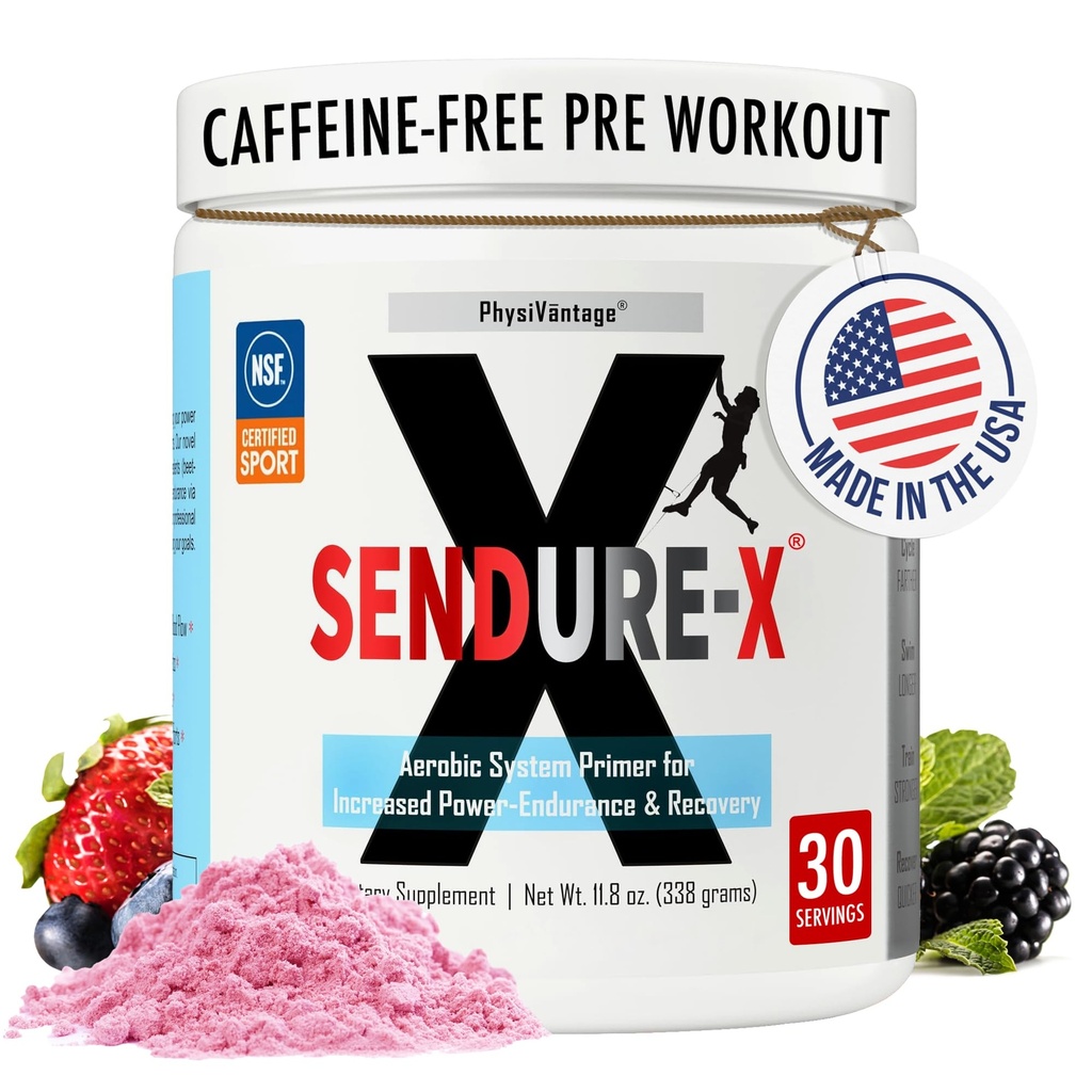 Sendure-X Beterraba + Citrulina pó - Cafeína-livre pré-treino - Aumenta o fluxo de sangue, energia, VO2 Max, resistência, recuperação - NSF Sport Certified, Peak Performance, Natural - 30 Servings Wild Berry