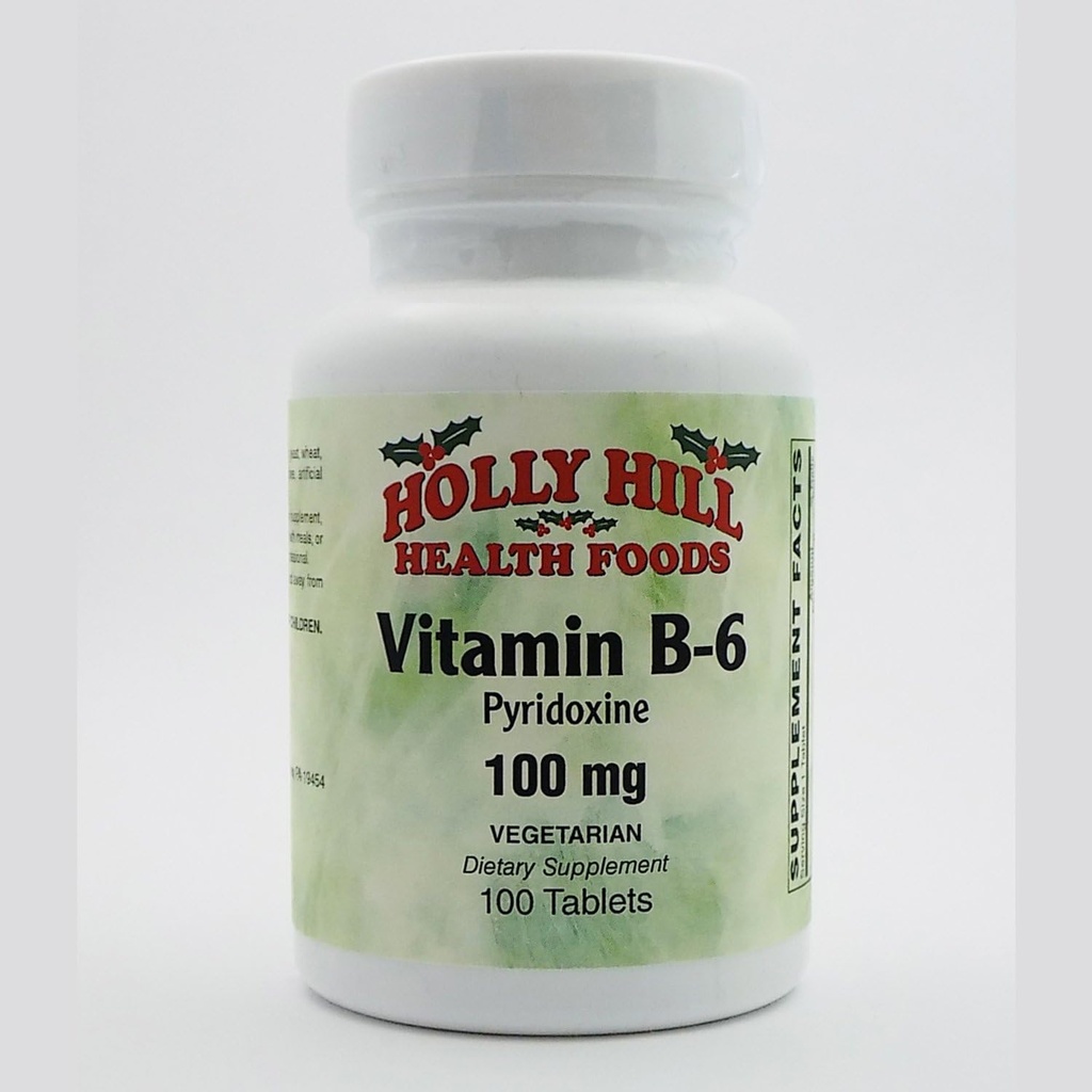 Holly Hill Health Foods, Vitamina B6, 100 comprimidos