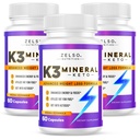 ZELSO (3 Pack) K3 Comprimidos de perda de peso mineral para mulheres e homens, K3 Comprimidos minerais - K3 Sal Mineral, Vitamina + K3 Cápsulas Suplemento para Keto Perda de peso - 3 meses de fornecimento
