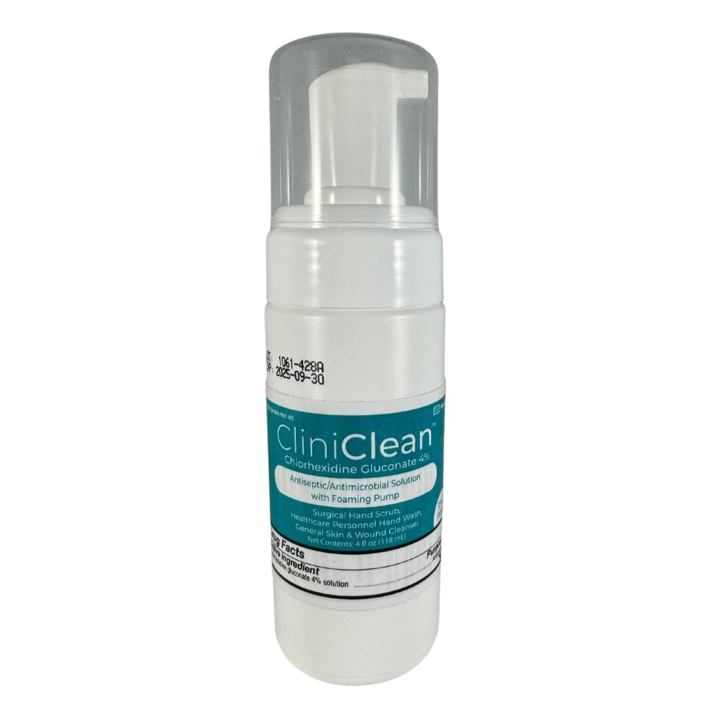 Solução Versátil e Antisséptica contendo Gluconato de Clorexidina 4% (CHG), Odorless, Dye-free, Pré-Op do paciente, Lavar a mão pessoal, Esfregar a mão (4 onças. Foam-Pum) (1 garrafa)