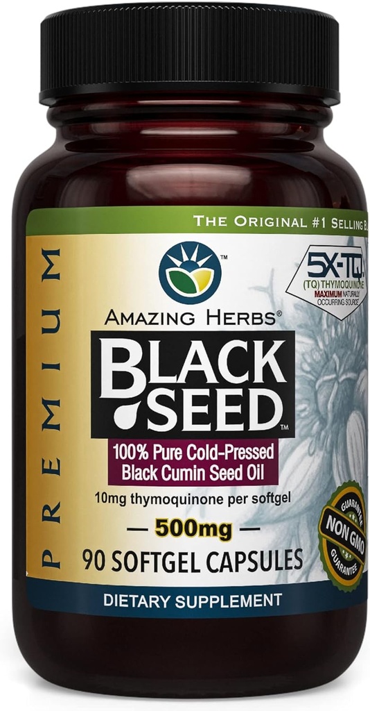 Incrível Herbs frio-prensa óleo de semente preta 500mg - 90 Softgels2