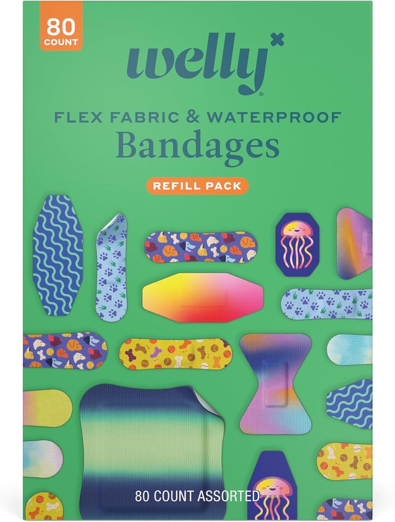 Welly Bandage Family Pack □ Adesive Flexible Fabric & Waterproof Bandages