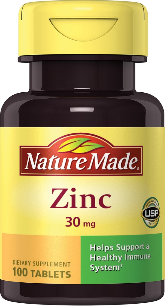 Nature Made Zinc 30mg, 100 comprimidos (Pacote de 6)