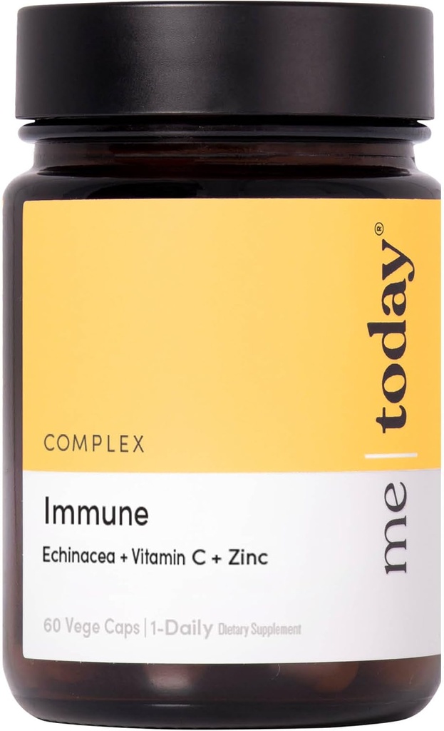 me hoje Suplemento de suporte imunológico para adultos – Echinacea, Vitamina C com zinco e vitamina D3 para reforço diário do sistema imunológico, bem-estar e defesa, vegetariano, 60 Servings