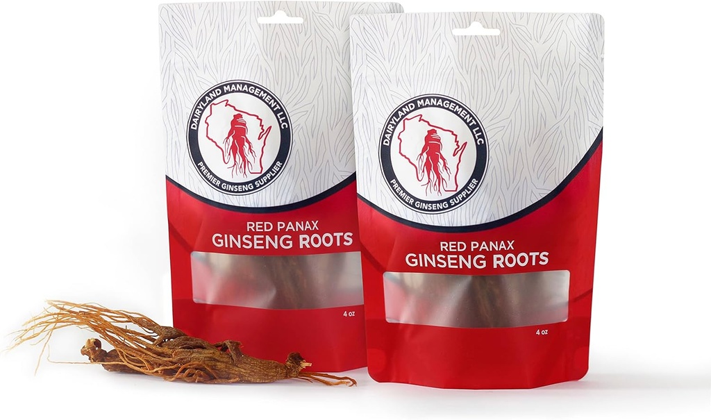 Dairyland Management LLC Red Panax Ginseng Root - 8 oz Pacote de Korean Panax Ginseng Root - Panax Ginseng autêntico - Não-GMO, Gluten Free Ginseng Root - Use Ginseng em sopa, chá, Congee