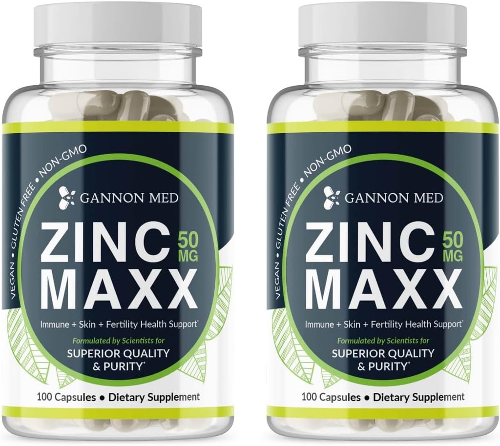 suplementos de zinco - Imunidade + Pele + Saúde Reprodutiva Minerais - Zinco Quelato Imune Booster para Crianças e Adultos (2 Pack, Zinc MAXX)