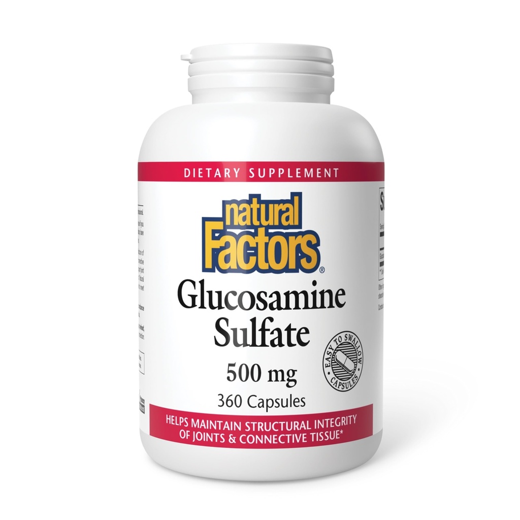 Fatores Naturais, Sulfato de Glucosamina, Suporta Mobilidade Conjunta Saudável, Cartilagem e Tecido Conectivo, 360 Cápsulas