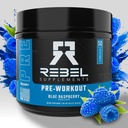 Rebel SupplementsTM Blue Razz Carregado pré-treino . Bombas extremas, foco laser, energia insana .. 7000mg L-Citrulina, 4000mg Beta Alanine, 1500mg Nitrosigina®, 350mg Cafeína .. 50 Servings