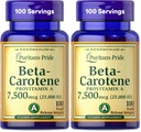 Orgulho de puritano Beta caroteno para Imune e saúde ocular para apoiar um sistema imunológico saudável 100 Softgels (Pack of 2)