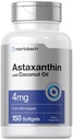 Horbäach Astaxantina 4mg . 150 Softgels . Suplemento de Microalgas . com óleo de coco .