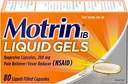 Motrina IB 200mg Ibuprofeno líquido Gel Reliever / Redutor de Febre para dores e dor, 80 ct