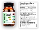 Cápsulas Neem & Turmeric de DR WAKDE 60 Veg Caps Suplemento Ayurvédico Vegan 100% Herbal Descontos de quantidade .