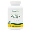 Natures Plus Ultra C W/Rose HIPS, Mantido Lançado - 2000 mg, 90 Comprimidos Vegetarianos - Suporte imunológico de potência máxima, Antioxidante - Defesa Radical Livre de Glúten - 90 Servimentos