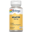 SOLARAY Niacin 500 mg, Vitamina B3 – Saúde da Pele, Sistema Nervoso e Suporte à Circulação