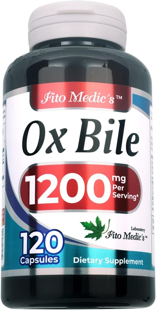 Laboratório - Sales Bile, Bile de Ox, 1200 mg por serviço, 120 Caps- Enzimas Digestivas Suplemento, Suplemento Bile de Ox.