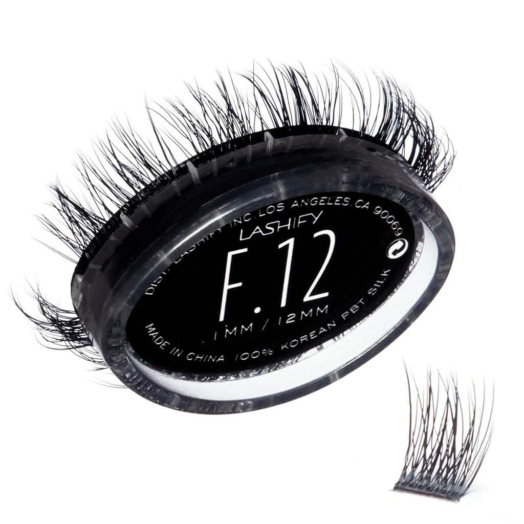 Lashify Fluffy 12mm Gossamer Extensões Cílios Refil, Preto, Fácil DIY Falsos Cílios Para Adicionar Fullness e Dimensão