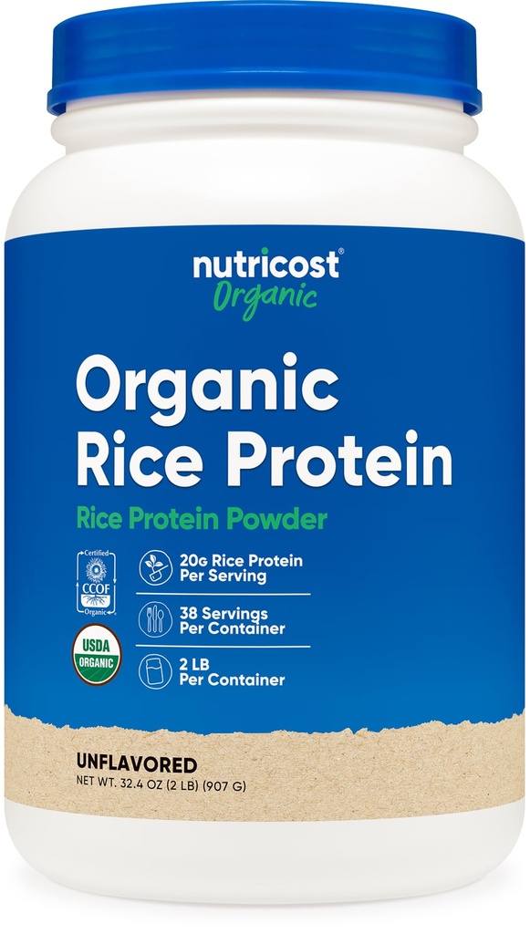 Nutricost proteína orgânica do arroz em pó (2 LB) - sem glúten, não-GMO (de arroz marrom)