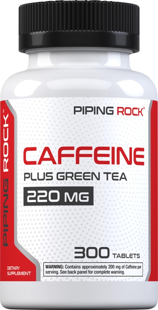 Pílulas de Cafeína de Pedra de Tubulação 220mg 300 Tablets Suplemento com Extrato de Chá Verde