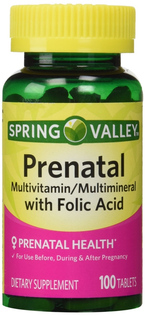 Primavera Vale - Pré-natal, Multivitamina, Multimineral, 100 Comprimidos w. Ácido Fólico
