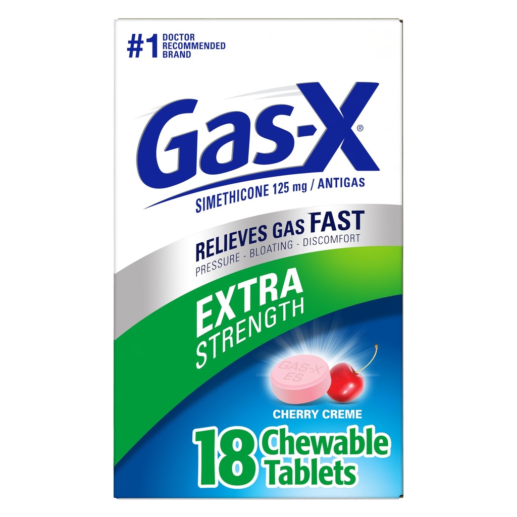 Comprimidos de alívio de gás mastigáveis com Simethicone 125 mg, Cherry - 18