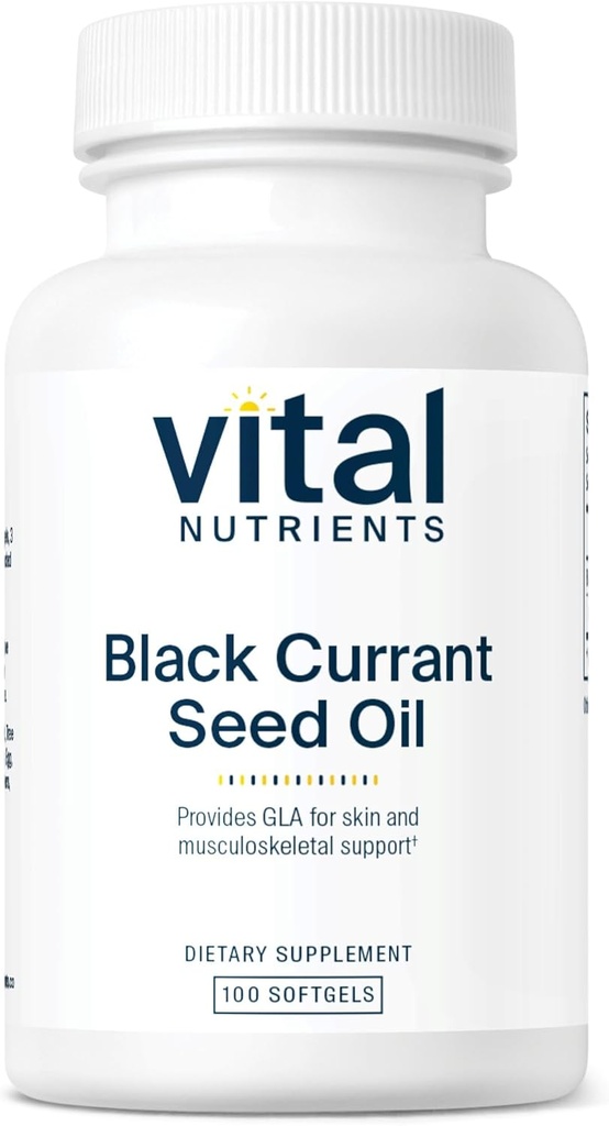 Nutrientes Vitais - Óleo de Sementes de Groselha Negra - Ácido Gordo Ómega Essencial 6 - Contém Ácido Linolênico Gama (GLA) - Cartilagem, Articulação e Nerve Function Support - 100 Softgels por garrafa