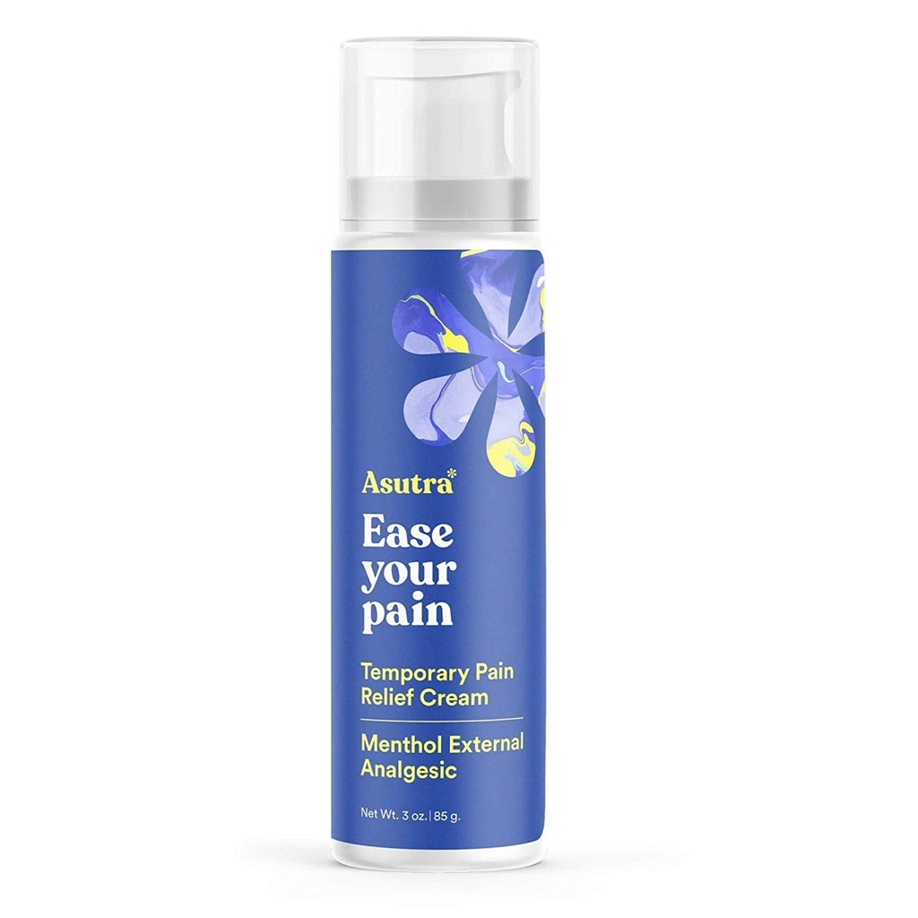 Creme de alívio ASUTRA, 3 onças - Sensação de resfriamento, alívio temporário do desconforto muscular e dor, 4% mentol, Arnica Montana, e dimetilsulfona (MSM)