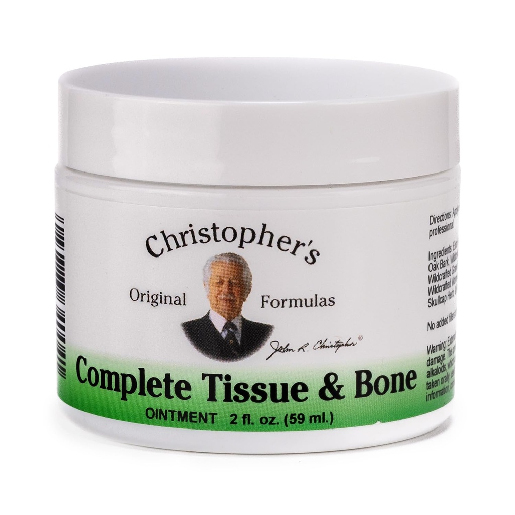 Fórmulas originais de Christopher Tecido completo & Pomada de osso, mistura de ervas para pele e tecido conectivo, 2 oz Jar