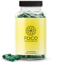 Pensar cápsulas FOCO (13+) Suplemento de foco natural para adolescentes e adultos - Nootrópico do cérebro para concentração, memória, clareza mental, Vitaminas de realce cognitivo - Suplementos de atenção - 60 Cápsulas