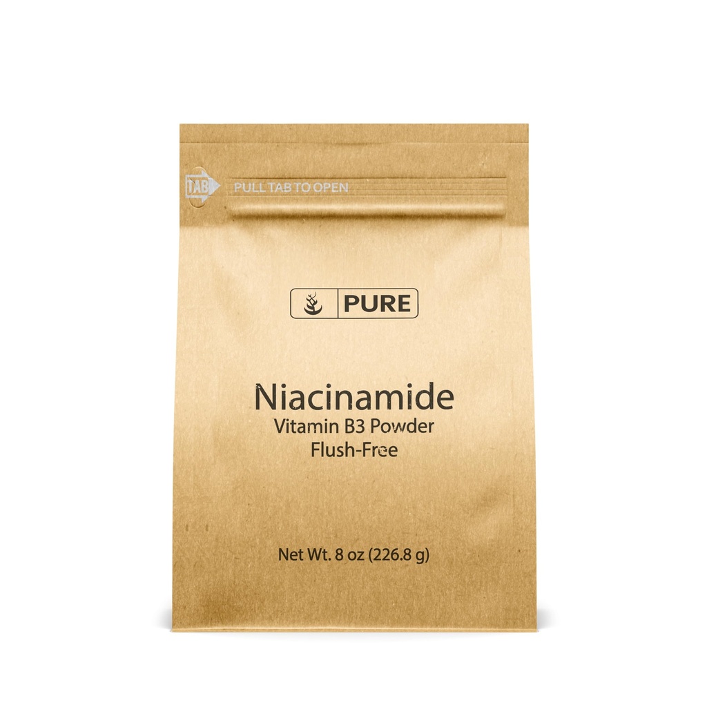 INGREDIENTES ORIGINAIS PUROS Niacinamida (8 oz) Vitamina B3 em pó, Suplemento dietético