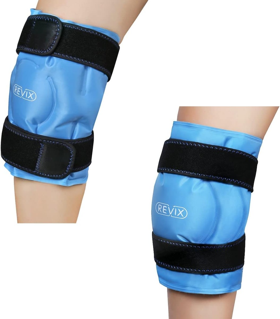 REVIX Pacote de gelo para lesões na perna e alívio da dor do joelho - Reutilizável Gel Ice Wrap em torno de joelho inteiro após a cirurgia