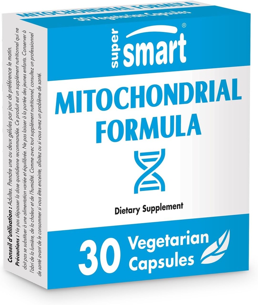 SuperSmart - Fórmula mitocondrial (Formula Advanced) - com PQQ, Ácido R-Lipoico, Acetil-L-Carnitina - Suplemento mitocondrial - Sem OGM e Glúten - 30 Cápsulas Vegetarianas