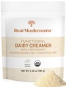 Reais Cogumelos Creamer Dairy Funcional com Extractos de Cogumelo – Adoçado com Lucuma Orgânica & Pó de Maple – Creme Orgânico Funcional – 90 Servings, Chá, Smoothie & Cafe Creamer Powder