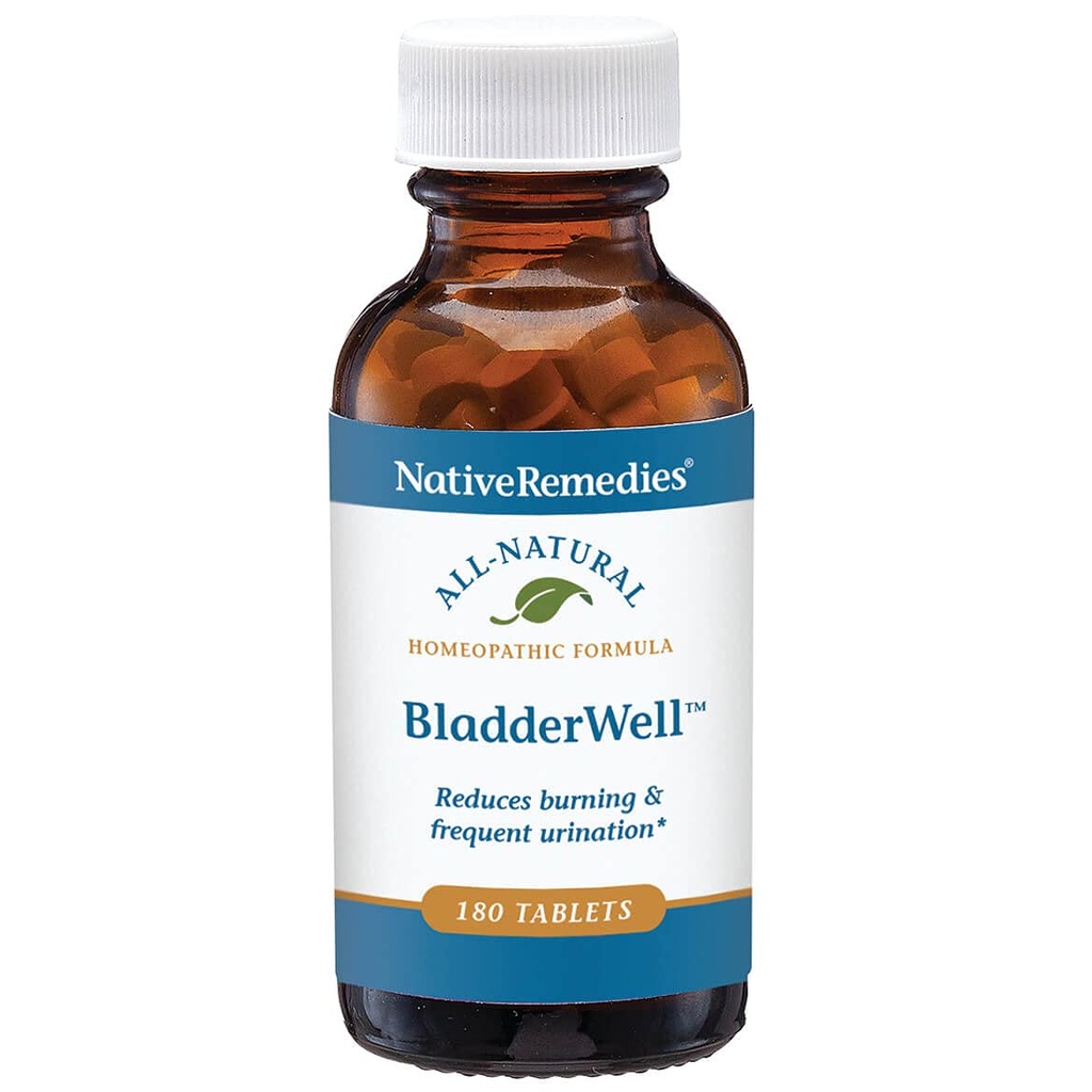 Remédios nativos BladderWell Comprimidos - Fórmula homeopática natural para queima e micção frequente - Suporta Saúde da bexiga - 180 Comprimidos