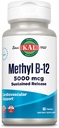 KAL Vitamina B12 Metilcobalamina 5000mcg, Energia Saudável, Metabolismo, Nerve & Red Blood Cell Support,* Rápido Dissolver ActivMelts, Absorção Optimal, Natural Raspberry Flavor, 90 Servings, 90 Micro Tabs